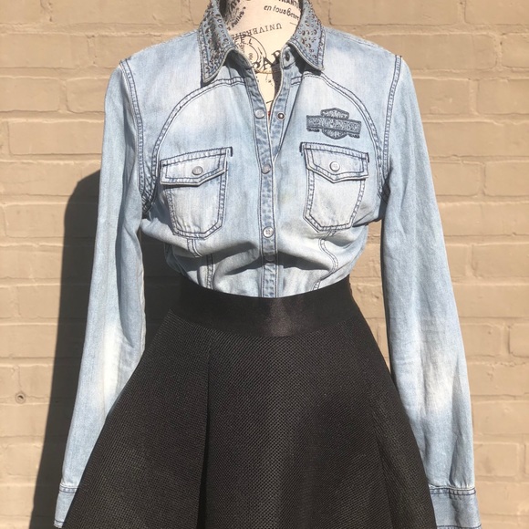 Tops - Harley Davidson denim shirt